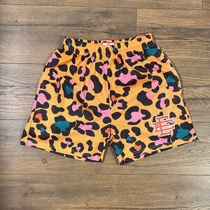 Colorful Camo Mesh EE Eric Emanuel New York Cheetah Print Shorts